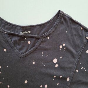 Heritage Torrid Jersey T-Shirt 4 / 4x Cotton Gray Bleach Splatter Grunge Goth
